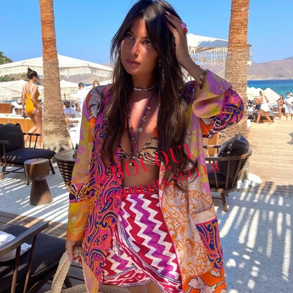 BLOGGERS FAV ZARA FLORAL PRINTED BELTED KIMONO JACKET - Picture 5 of 9